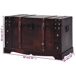 Wooden Storage Chest Treasure Box Blanket Toys Lid Bedding Brown Trunk